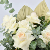 Thumbnail for White Roses Bouquet with Evil eye
