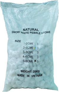 Thumbnail for Snow White Decorative Pebbles – 20KG Bag
