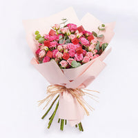 Thumbnail for Blushing Pink Spray Roses With Chocolates