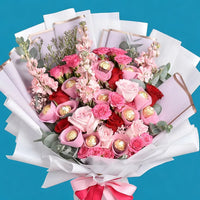 Thumbnail for Pink Petals and Chocolates Bouquet