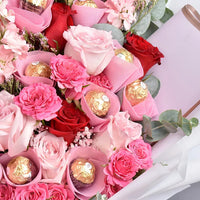 Thumbnail for Pink Petals and Chocolates Bouquet