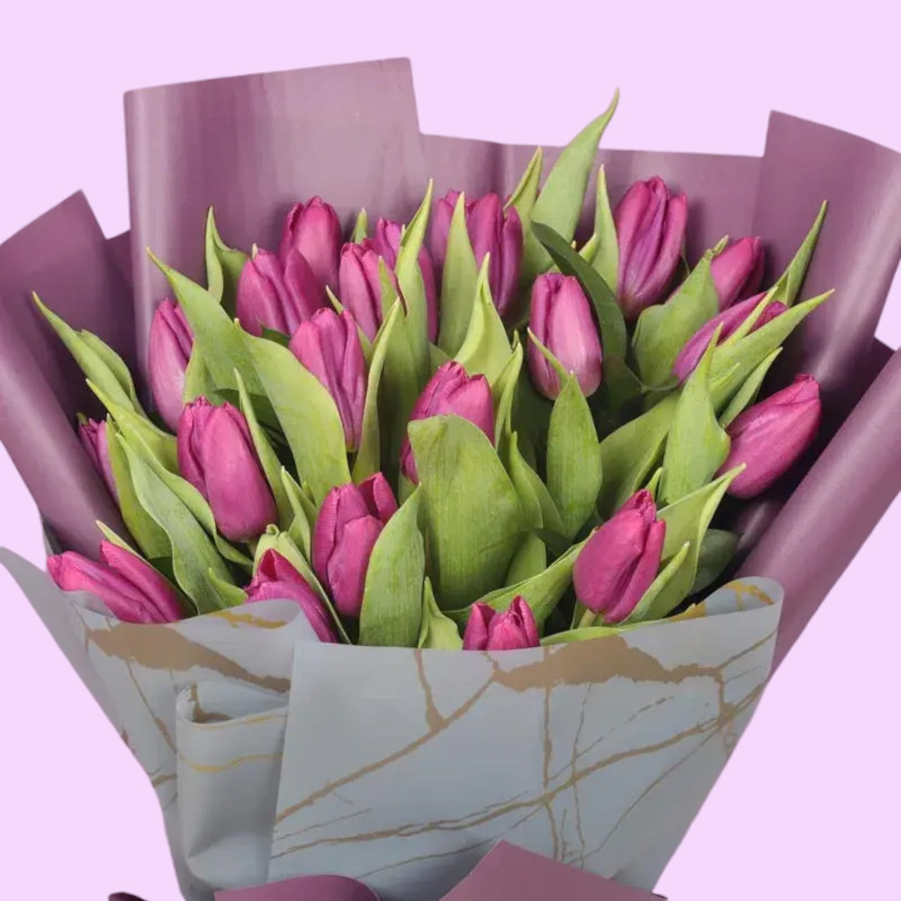 Purple Beauty 21 Tulips Bouquet