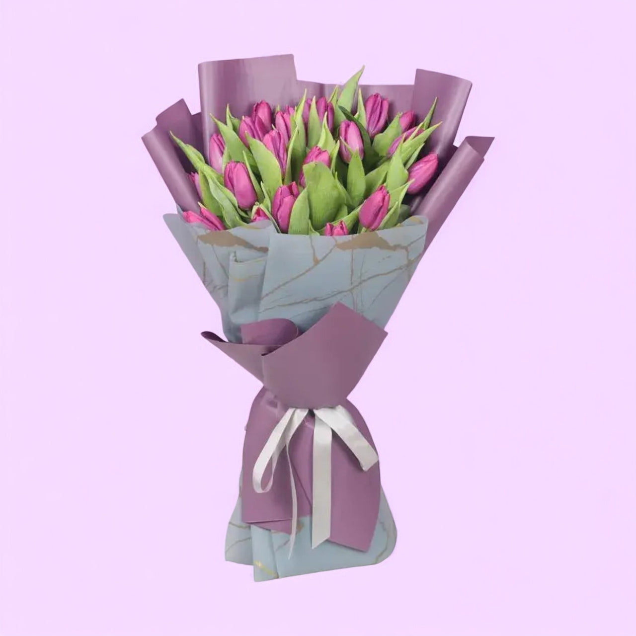 Purple Beauty 21 Tulips Bouquet